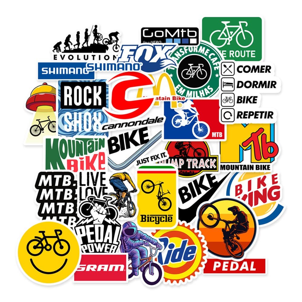 Adesivos para Bicicleta Bike MTB — Kit com 49 Peças Decorativas em Vinil Impermeável + Brinde