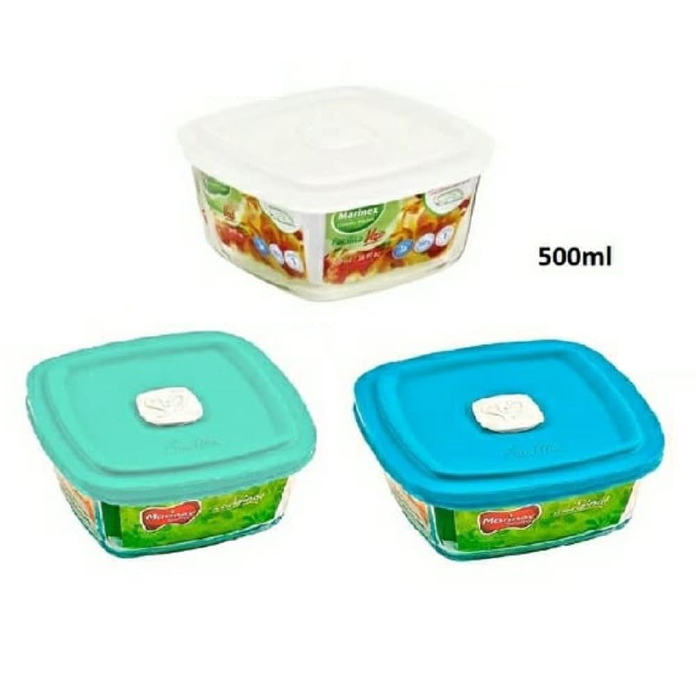 Pote vidro Marinex Facilita 500ml com tampa válvula..