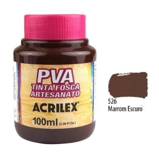 Tinta PVA Artesanato Marrom Escuro 100ml Acrilex p/ Madeira