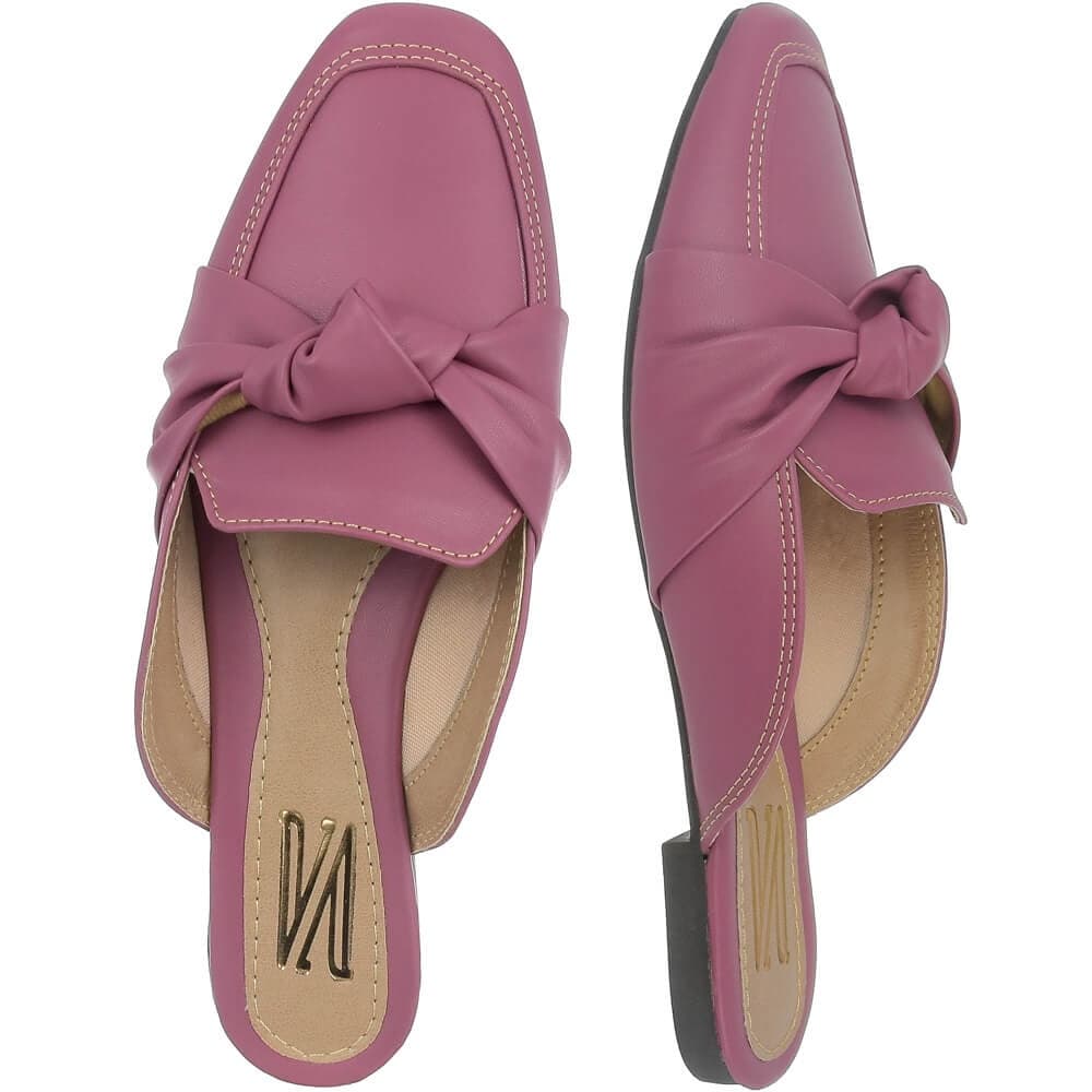 Mule Sapatilha Feminina Bico Quadrado Tamanco Flat Macio Via Angel 44.04