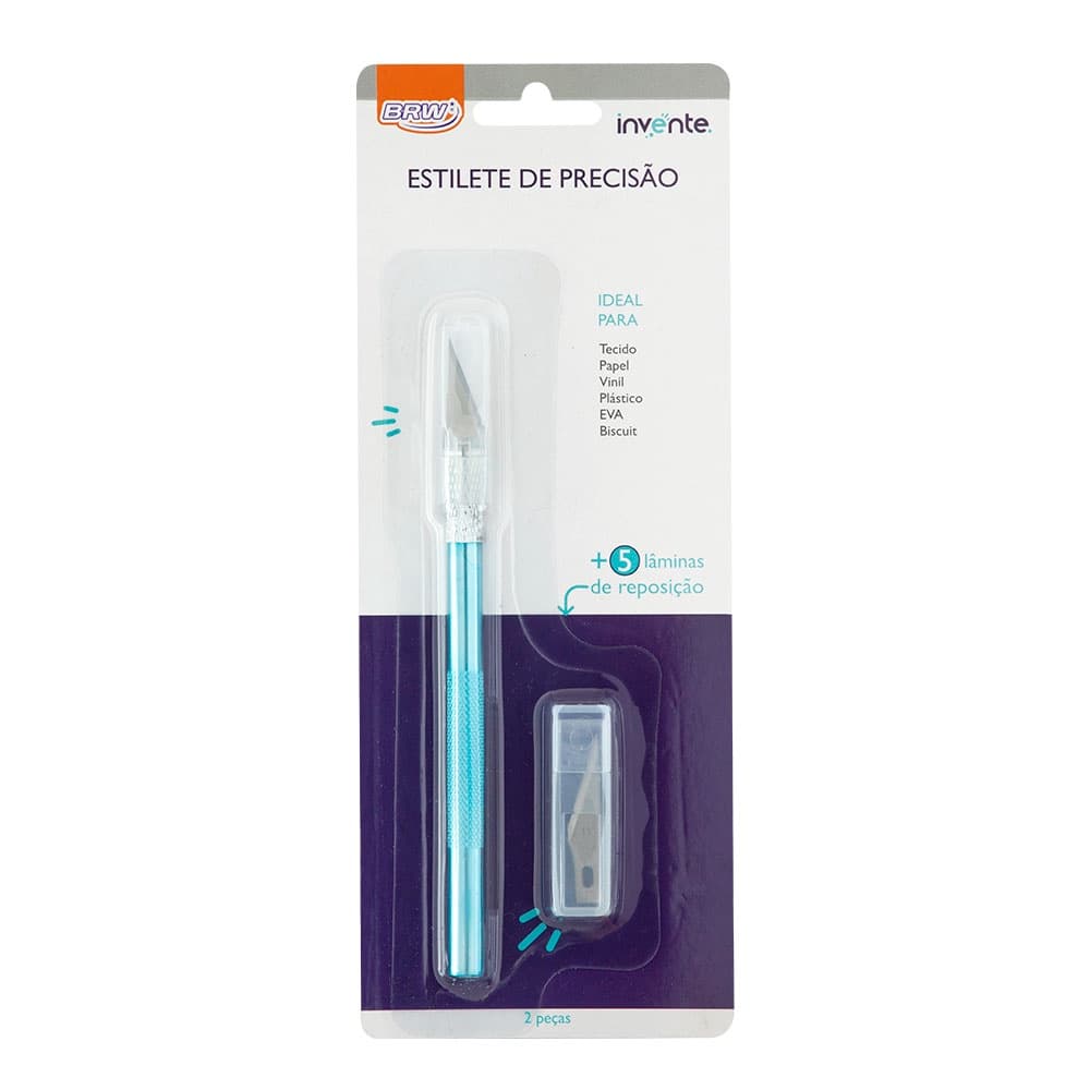 Estilete Precisão Bisturi Artesanato Modelismo - 6 Laminas Brw