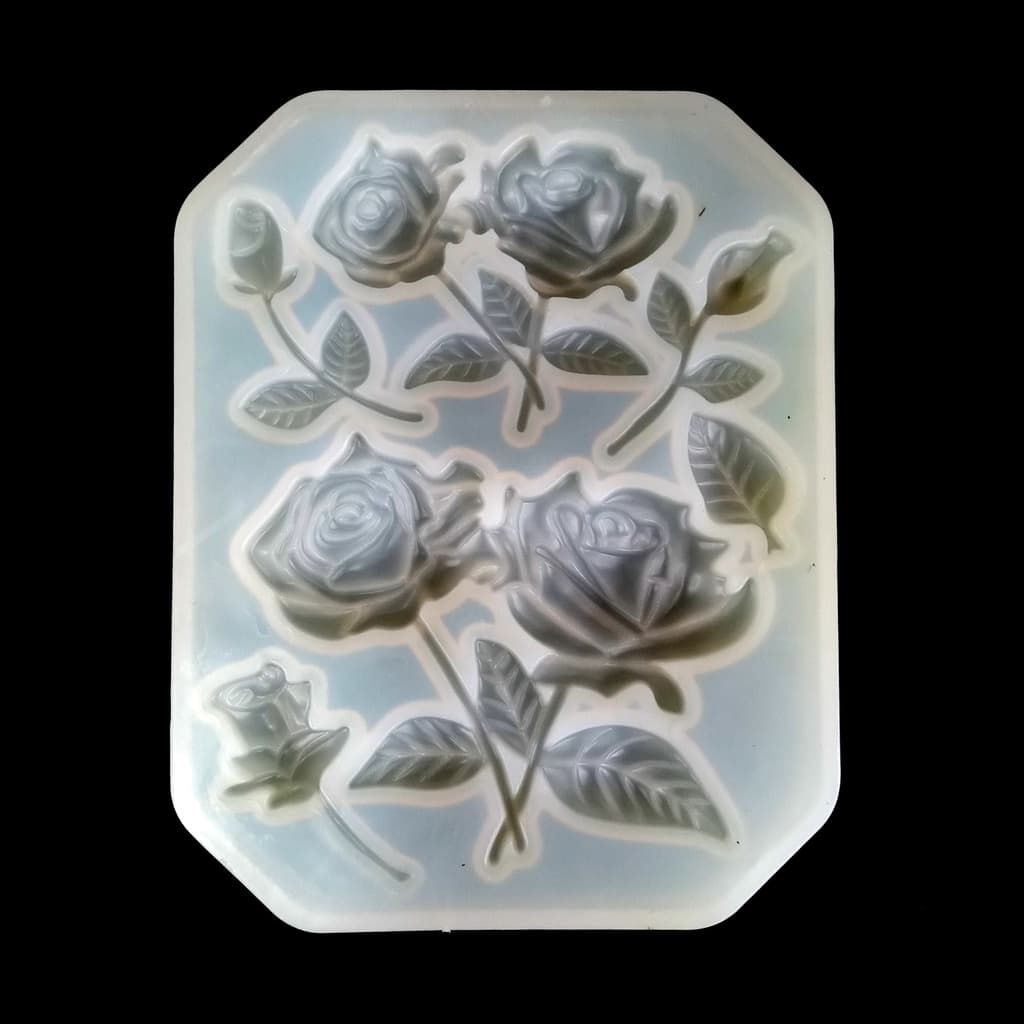 Molde de Silicone Rígido Flores e Rosas para Pasta Americana e Biscuit