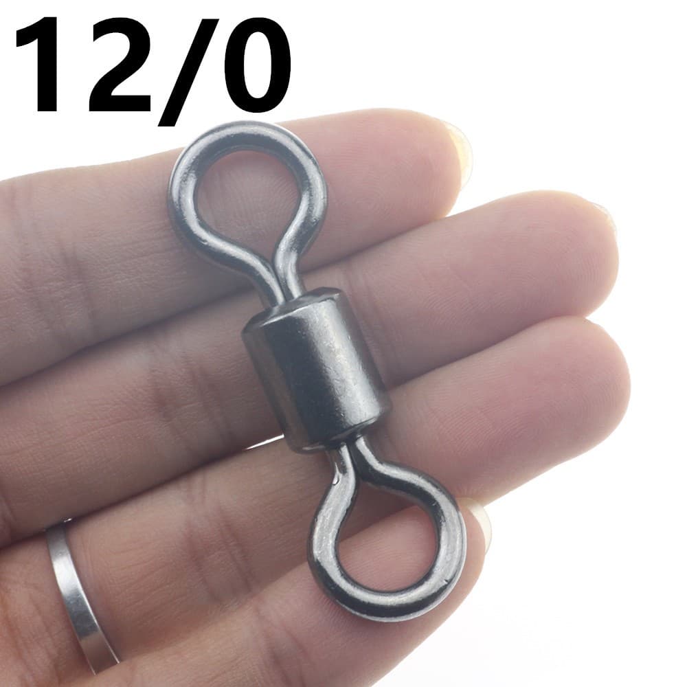 Tamanho Grande Barril De Rolamento De Pesca Giratória 12 / 0 - 1 / 0 # Super Grande Anel Sólido Iscas Conector De Aço Inoxidável Enfrentar Acessório