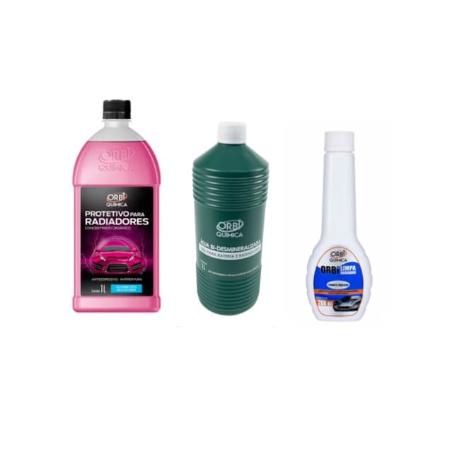 KIT RADIADOR LIMPA RADIADOR+ADITIVO+AGUA ORBI QUIMICA