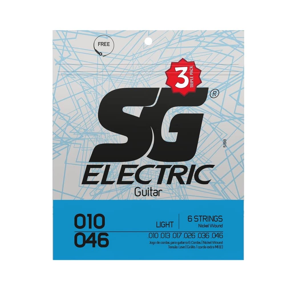 Encordoamento SG para Guitarra 010 Níquel Triple Pack