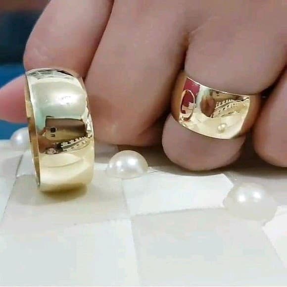 Aliança Casamento e Noivado Unidade (1) 8mm Moedas Antigas