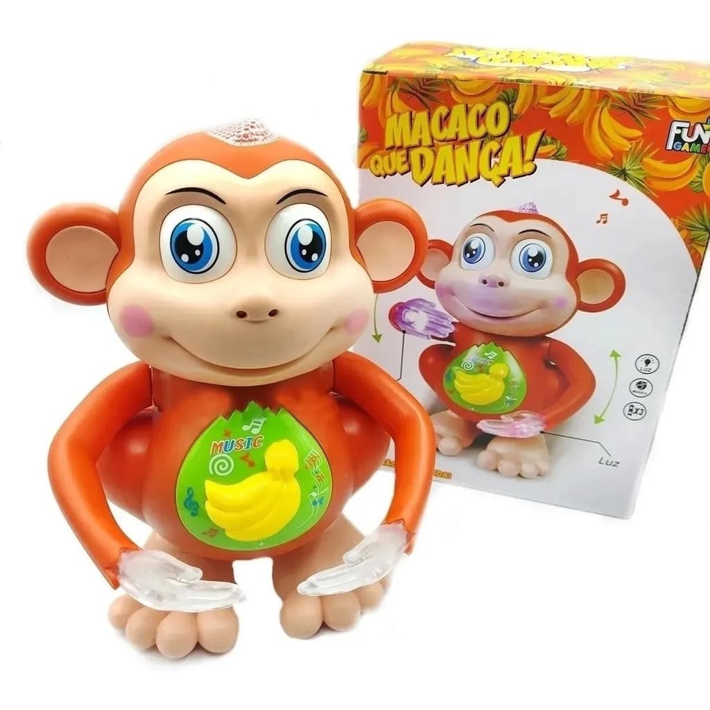 Macaco Que Dança Bichinho Musical Com Som E Luz
