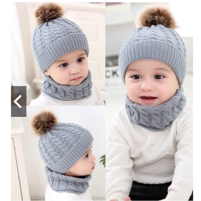 Touca Criança Touca, Lã Bebê Linda Com Pom Pom