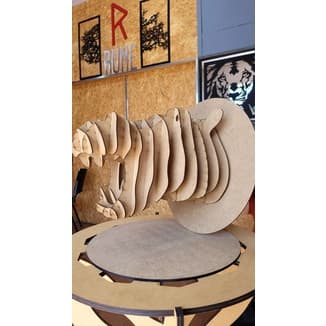 Troféu Cabeça Hipopotamo 3D - MDF