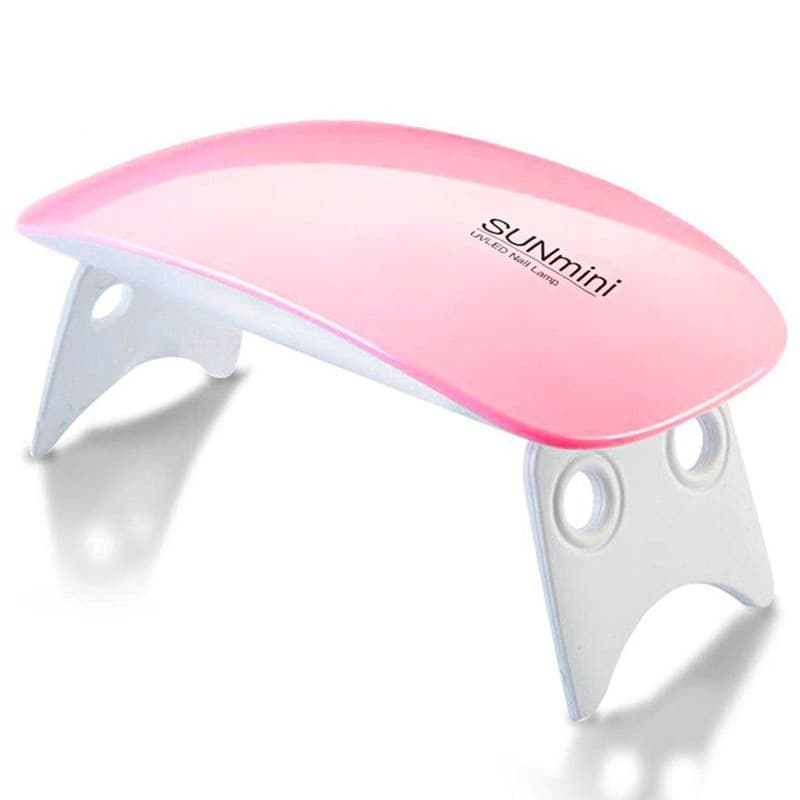 Cabine Sun Mini Estufa 6w LED UV Portátil Unhas Gel Rosa