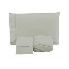 Jogo de cama Lençol ponto palito Micropercal Poliéster 400 fios Solteiro 2 peças