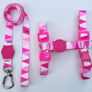 Peitoral H Anti Puxão Rosa Quadriculado