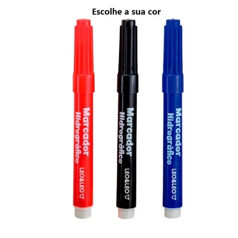 Kit 3 Marcadores Hidrográficos vermelho/azul/preto