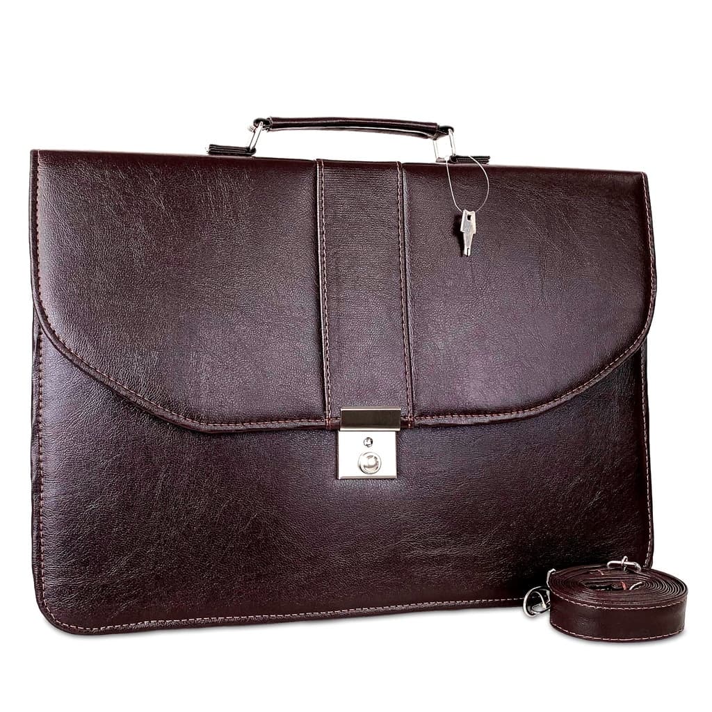 Maleta De Mão Masculina Executiva Grande Social Pasta Fecho Chave Transversal Notebook Tablet Documentos Advogado Doutor