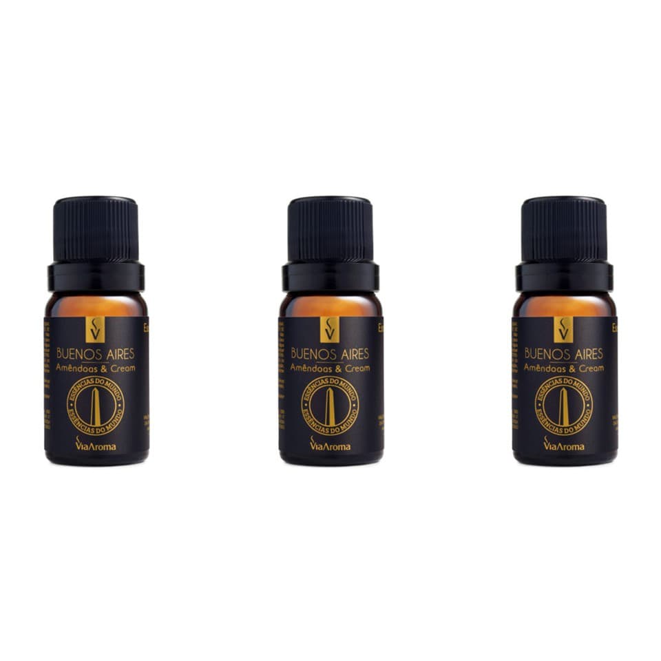 3 un Essências Buenos Aires/Amendoas & Cream-10Ml Via Aroma