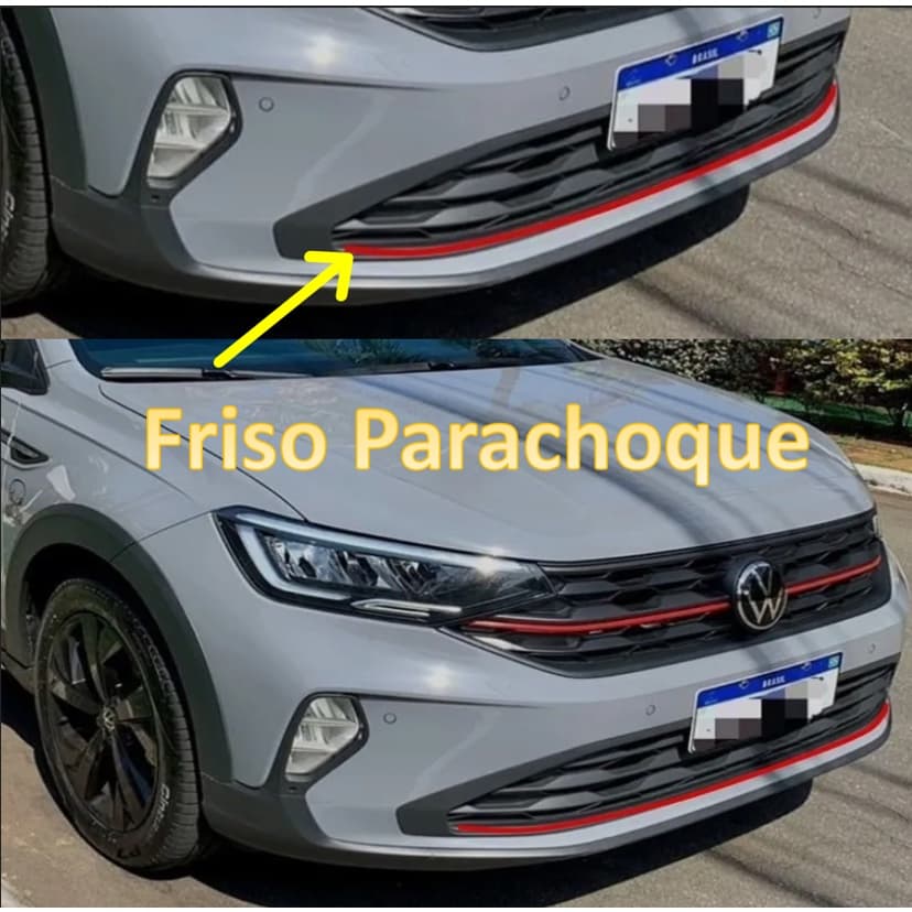 Aplique Friso Vermelho Parachoque Nivus Sport