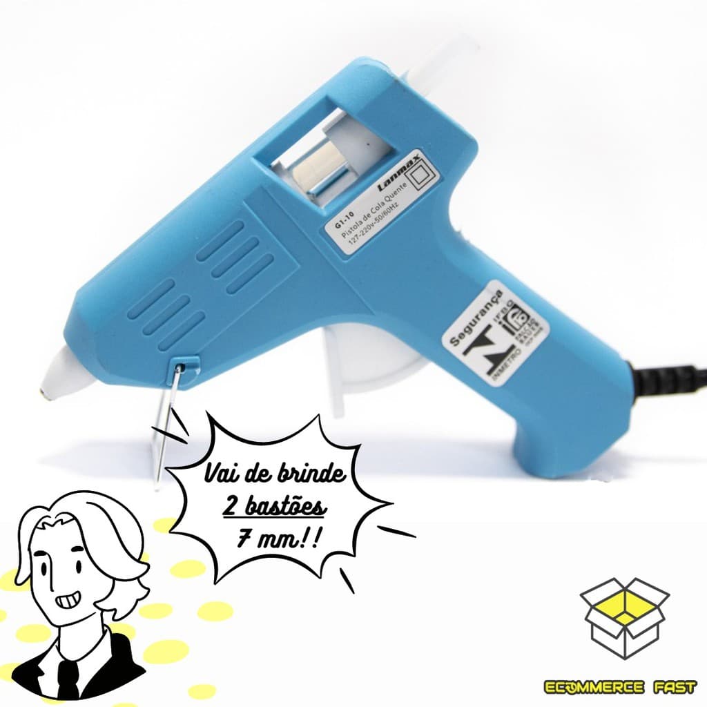 Pistola De Cola Quente Bivolt 40w + 2 Bastões De Cola