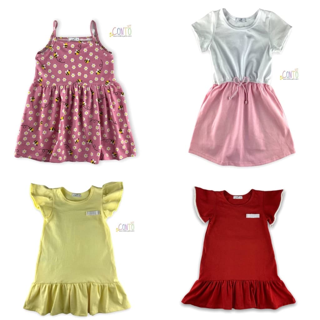 Kit 3 vestido infantil menina