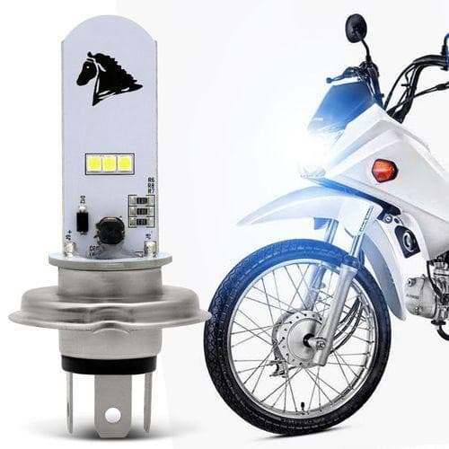 Lâmpada Farol Led H4 Prime 8000k Super Branca Stallion Cbx250 Titan 150 160 Start 160