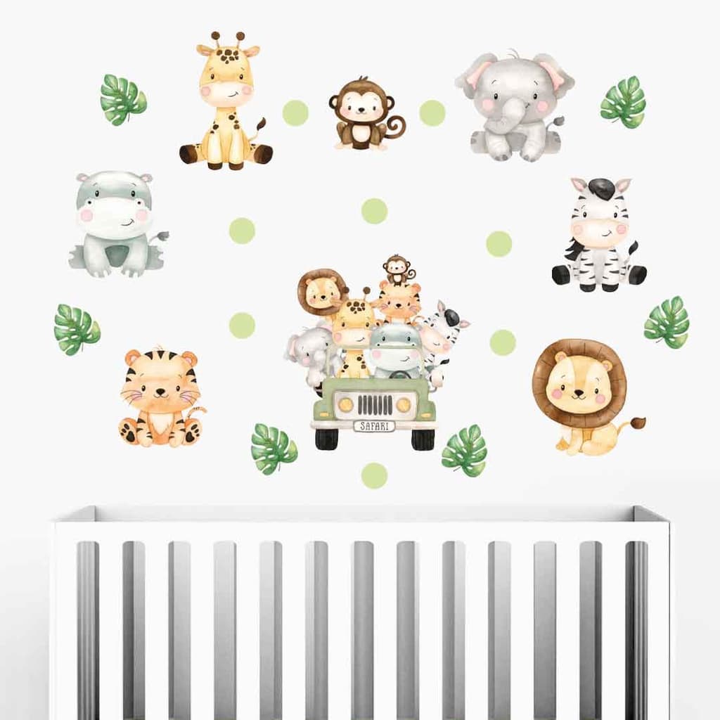 Safari Jeep Aquarela Adesivos De Parede Infantil Menino