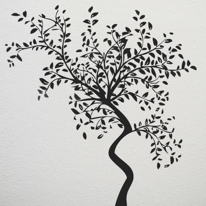 Adesivo decorativo árvore abstrato sala quintal
