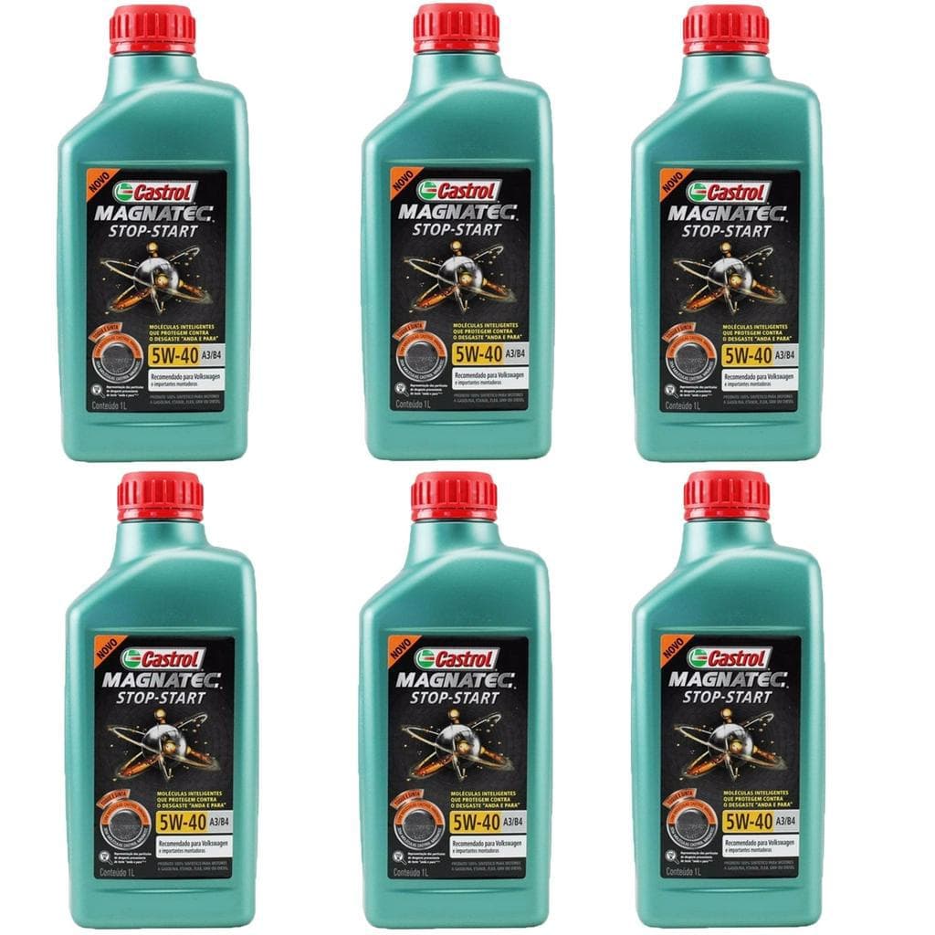 Kit 6 Oleo Castrol Magnatec 5w40 A3/B4 Sintético 502 00