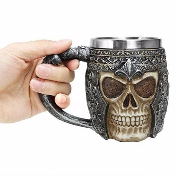 Caneca Caveira Viking Copo Choop Cerveja Crânio Rock Festa