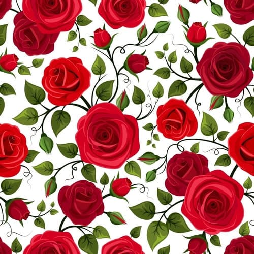 Papel Parede Adesivo Floral Rosas Vermelhas Fundo Branco