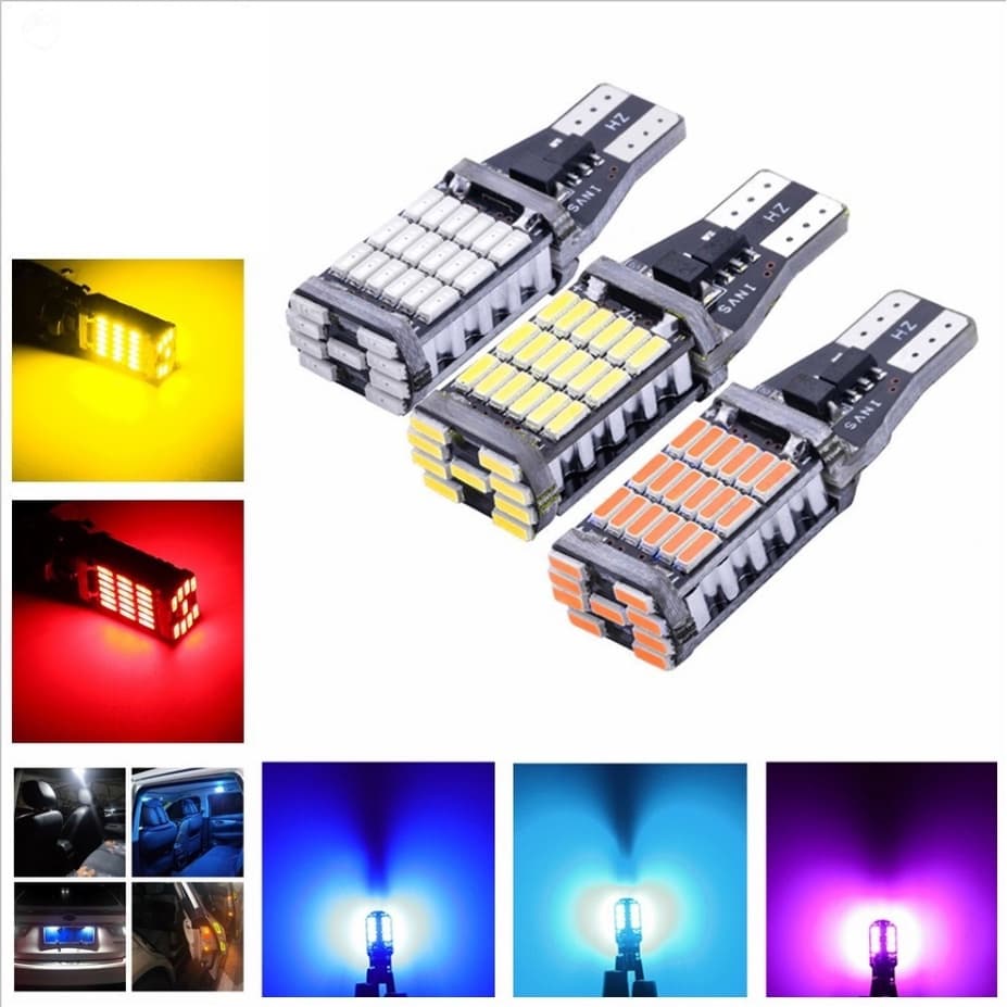 2 Pcs 5 T15 LED 45 SMD Com Canbus T10 W16W 4014 Luz De Carro Lâmpadas De Estacionamento Lâmpada De Sinalização 45 chips