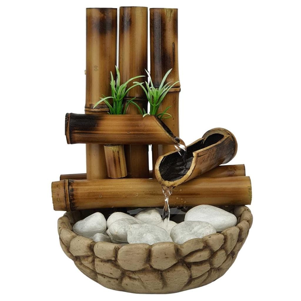 Fonte Bambu De Mesa Feng Shui Agua Cascata Decorativa 26cm