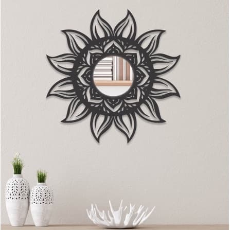Espelho Mandala Sol MDF Decorativo 30x30cm