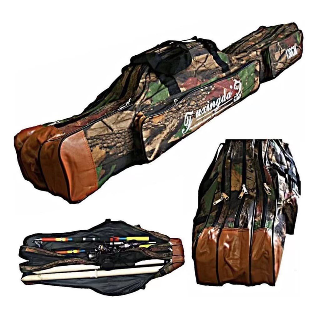 Capa Porta Varas Bolsa Duplo Ziper Bolsos Laterais 130cm
