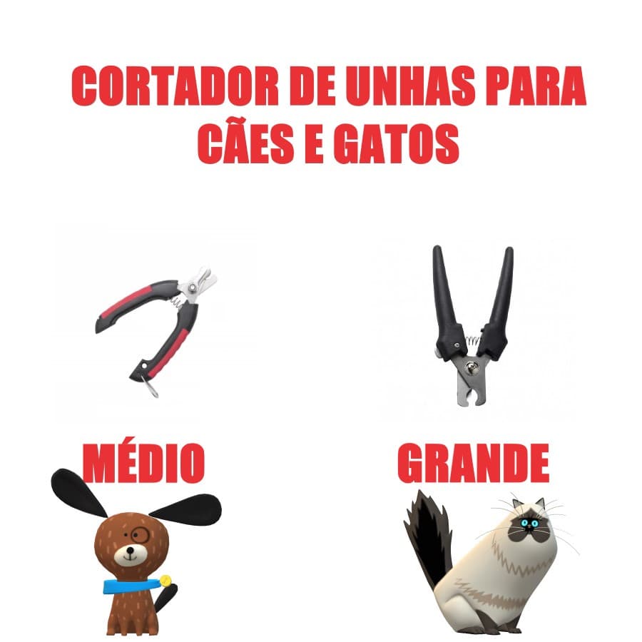 Cortador de Unha Alicate Pet Cachorro e Gato Pequeno e Médio Premium