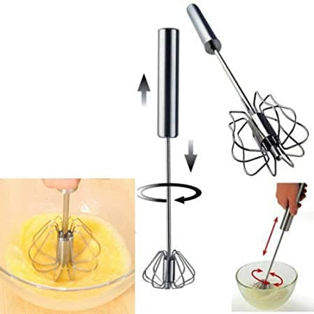 Batedor De Ovos Semi Automático Em Aço Inox