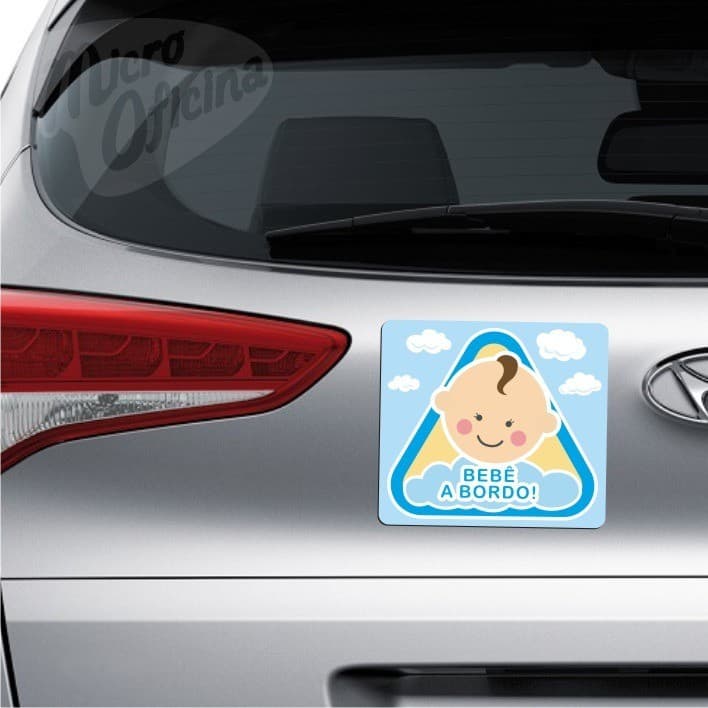 Ímã De Carro Bebê A Bordo - Aplique E Retire - Modelo Menino