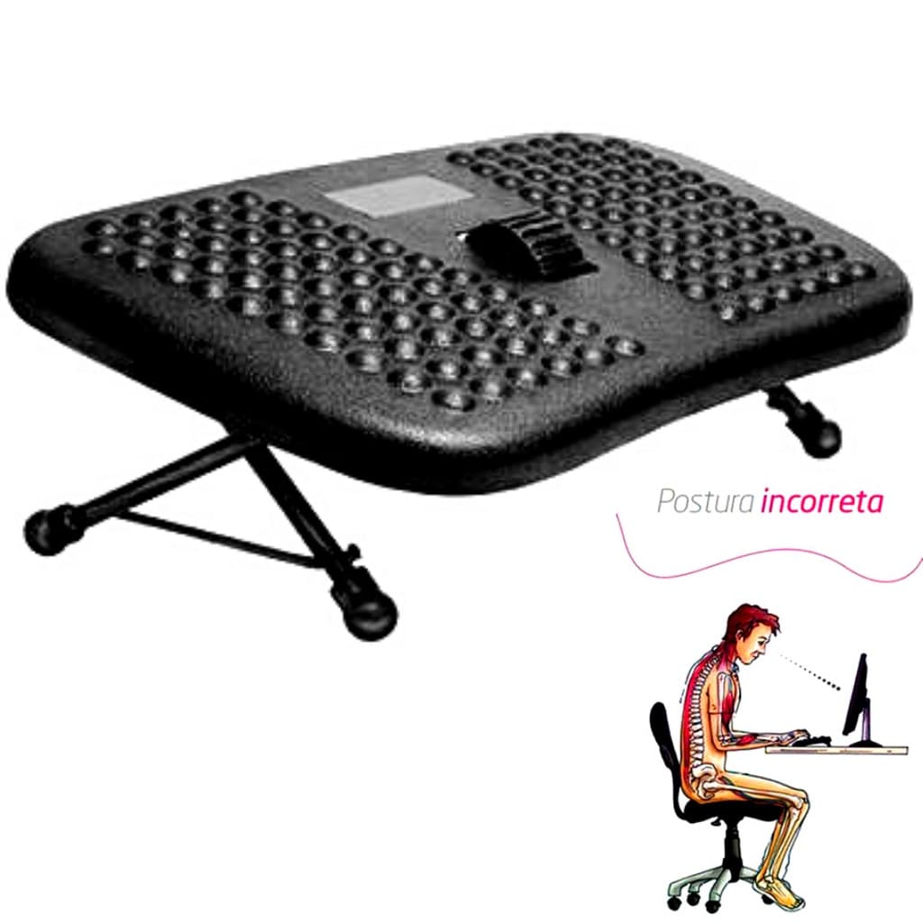 Apoio Ergonômico para os Pés Roldana Central NR17 - PRETO