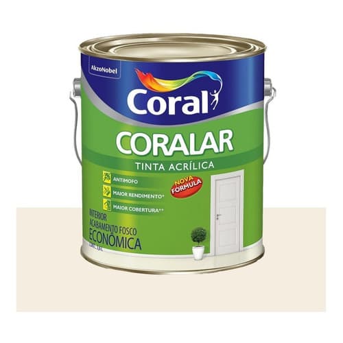 Tinta Látex Acrílica Anti Mofo Parede 3,6 L Branco Coralar