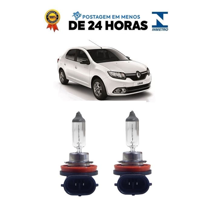 Par Lampada Farol de Milha Logan 2015 2016 2017 2018 H16
