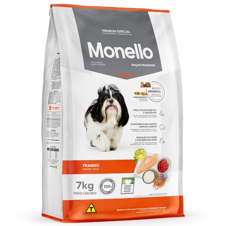 Ração Monello Dog P/ Cães De Raças Pequenas - 7 Kg