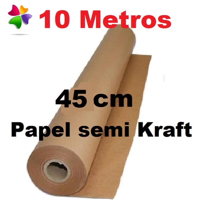 Papel pardo Semi Kraft 10Metros 45Cm