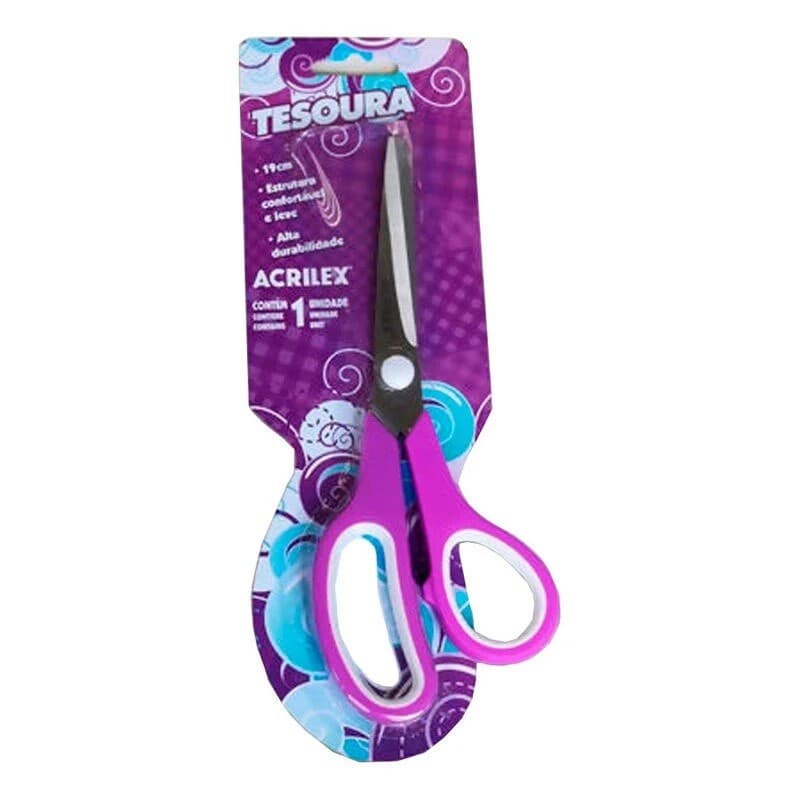 Tesoura Multiuso Anatômica 19 Cm - Roxa - Acrilex