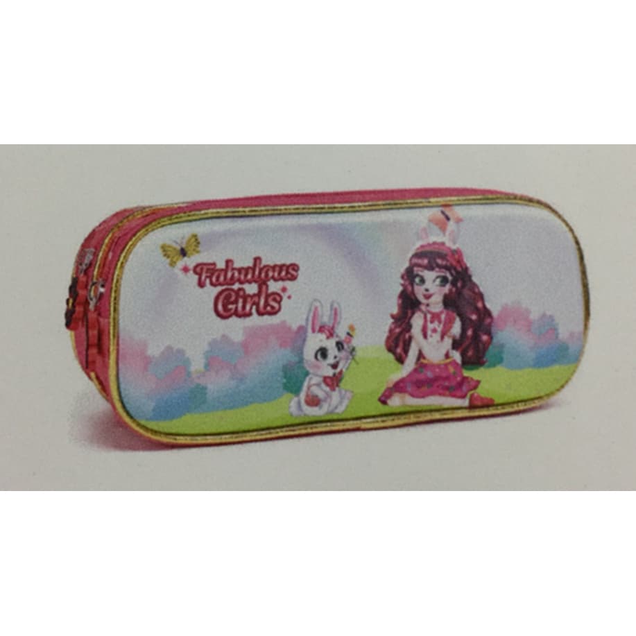 Estojo Duplo Infantil Em Poliester Fabulous Girls IN2246-E