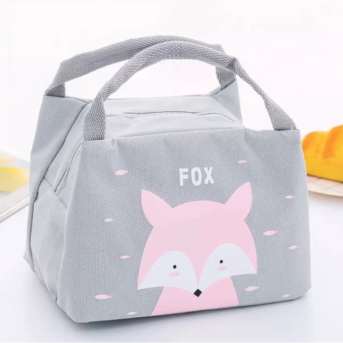 Bolsa Térmica Isolamento Térmico Desenho Raposa Cinza