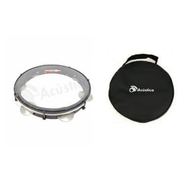 KIT Contemporânea Pandeiro 12 Black Pele Transparente 84LBK Com Capa