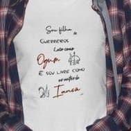 Camiseta Personalizada "Sou filho(a) de guerreiros, luto como OGUM e sou livre como os ventos de IANSÃ" - Promoção