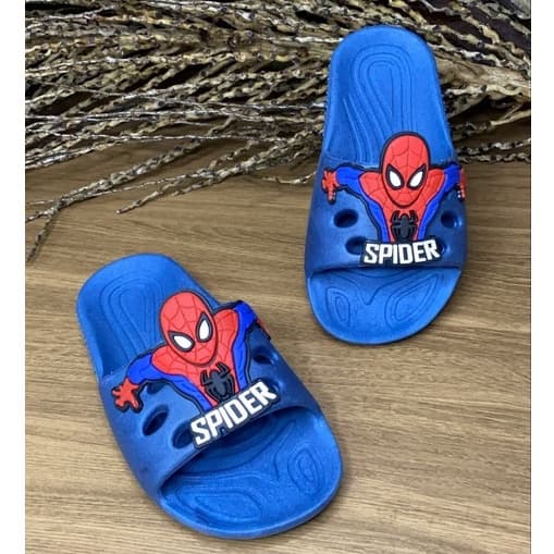 Chinelo Personalizado Infantil Menino Aranha Azul E Preto