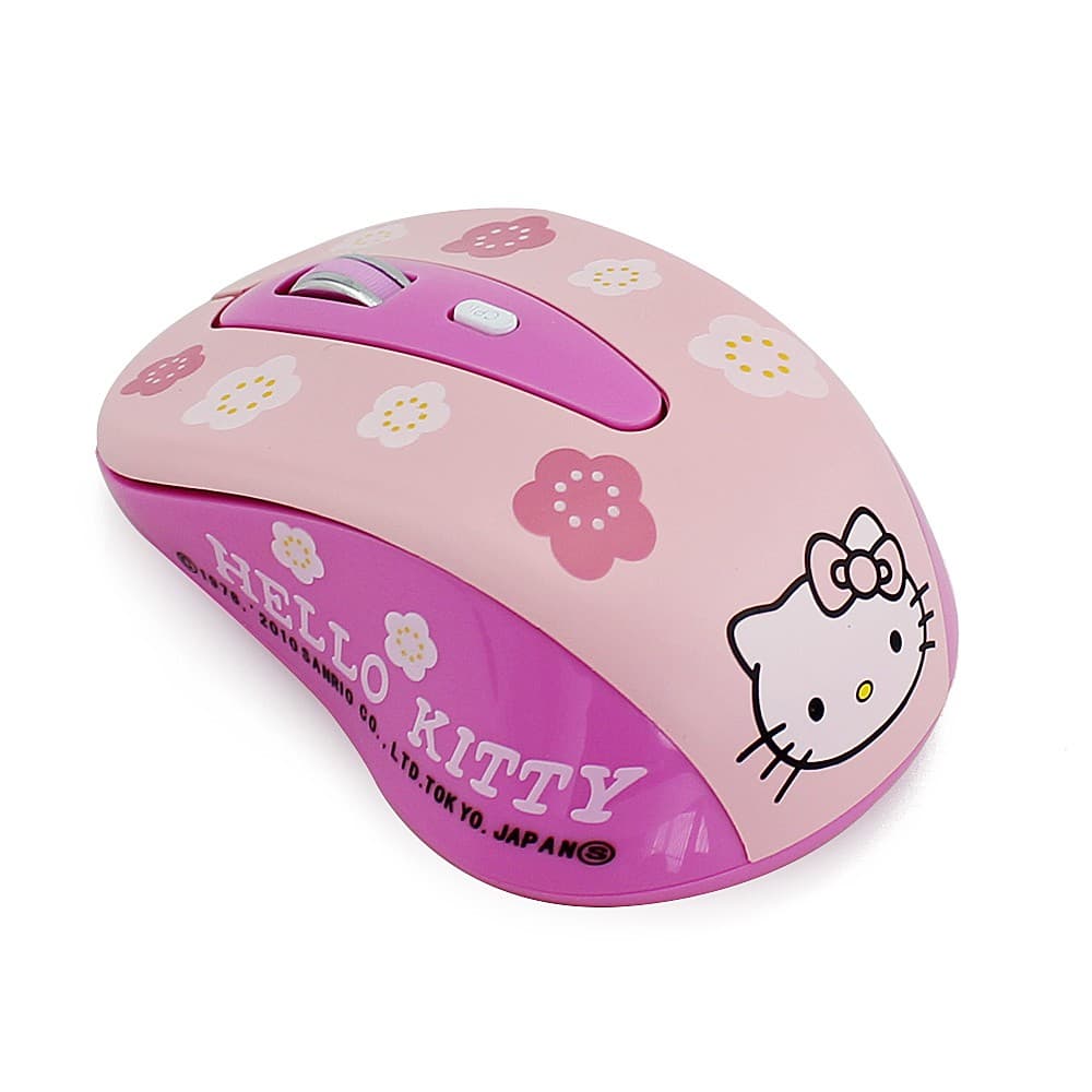 Cartoon Hello Kitty Mouse Sem Fio 2.4GHz Mute Gaming 1600 DPI Para Computador Laptop