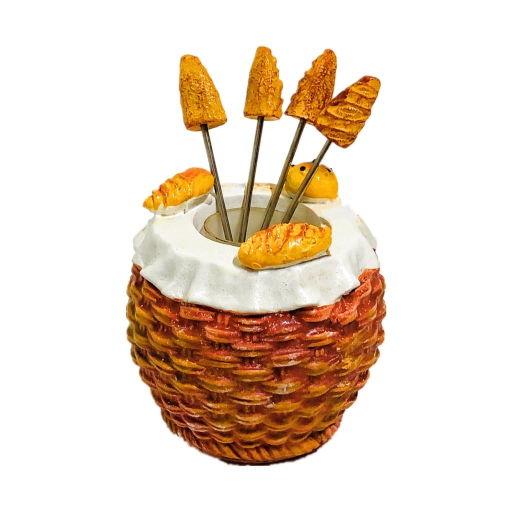 Enfeite Cesto De Pão De Resina Porta Petiscos Cozinha