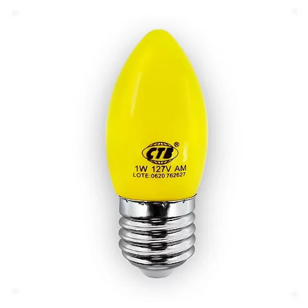 Lâmpada Vela Led E27  1w Amarela - Ctb