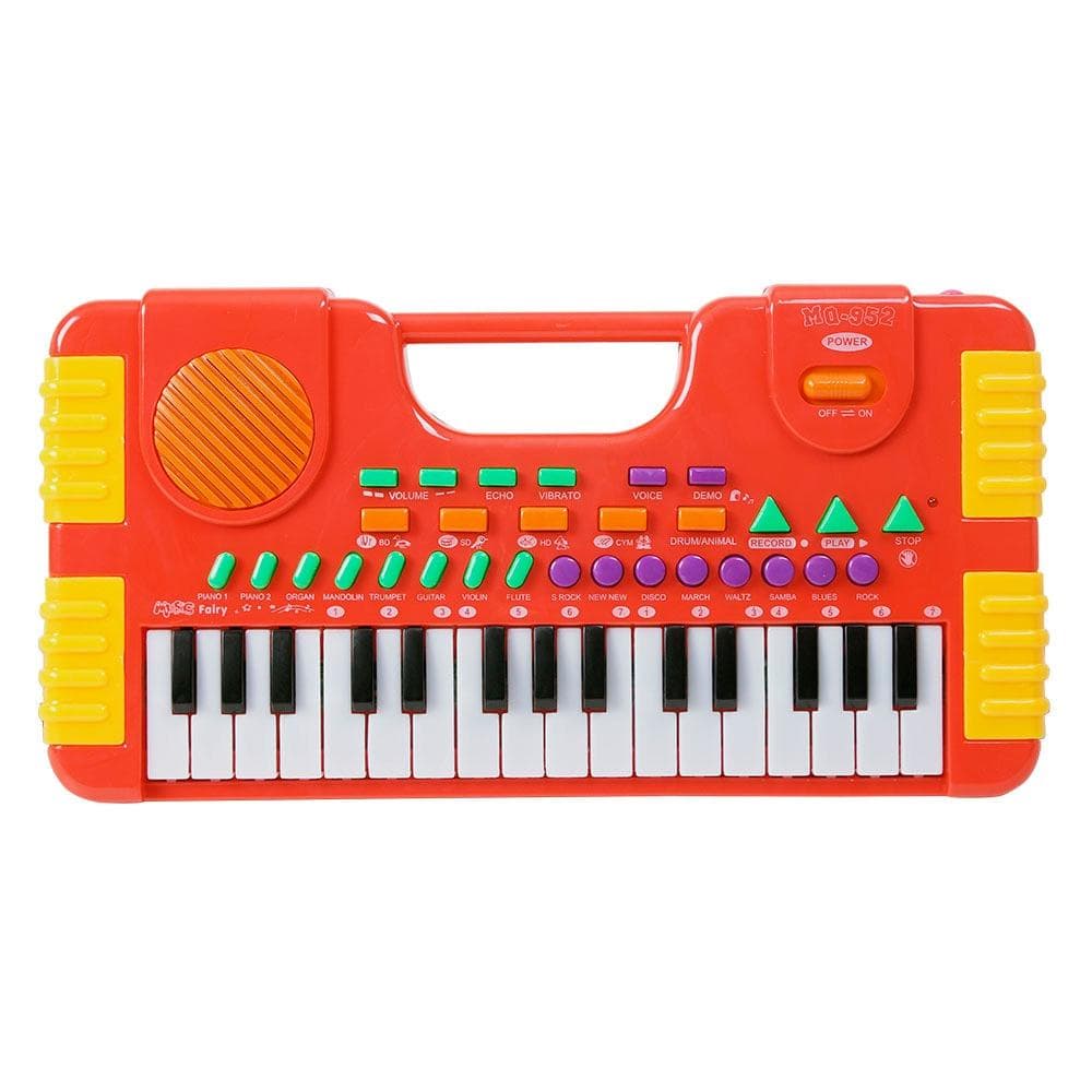 Teclado piano infantil 32 teclas com som e Eletrônico - Center (Vermelho)